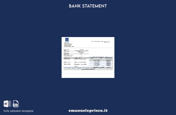 modello word di estratto conto bancario ADB delle Isole Salomone in stile verifi